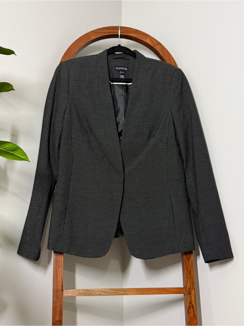 Long Tall Sally 10 Black Polka Dot Snap Front Blazer Jacket